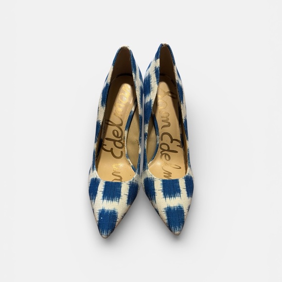 Sam Edelman Women’s Blue and White fabric Patterned  Shoes size 9 - Picture 3 of 5